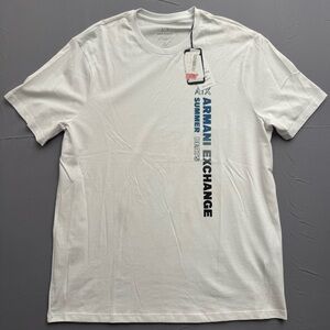 Armani Exchange Organic Cotton Deadstock Logo T-Shirt White Summer Men's L